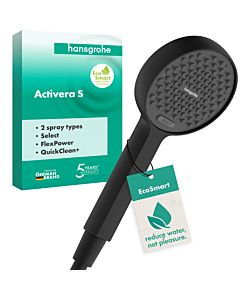 hansgrohe Activera Select S shower head 28033670 2 jet types water-saving, Ø95mm, 7.2 l/min, matt black