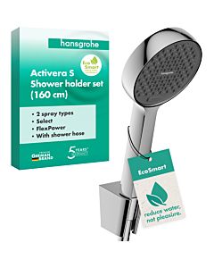 hansgrohe Activera Select S shower head holder set 95 28054000 2jet, Ø95mm, shower hose 1600 mm, chrome