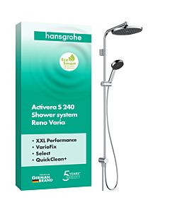 hansgrohe Activera S shower system 240 28074000 2000 jet type, water-saving Reno Varia, chrome