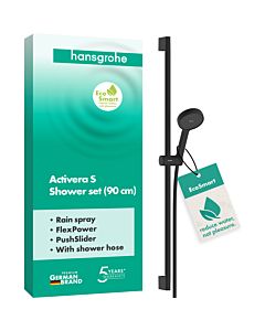 hansgrohe Activera S shower set 95 28042670 2000 water-saving spray with shower rail 90 cm, matt black