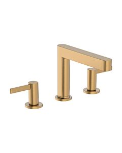 hansgrohe Finoris 110 3-Loch-Waschtisch-Armatur 76033140 mit Push-Open-Ablaufgarnitur, brushed bronze