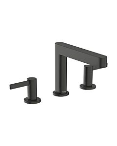 hansgrohe Finoris 110 3-Loch-Waschtisch-Armatur 76033340 mit Push-Open-Ablaufgarnitur, brushed black chrome