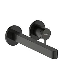 hansgrohe Finoris Fertigmontageset 76050340 Unterputz-Waschtischarmatur, für Wandmontage, Ausladung 228 mm, brushed black chrome