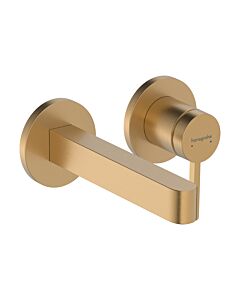 Kit d&#39;installation Hansgrohe Finoris 76051140 pour mitigeur de lavabo encastré, fixation murale, saillie 168 mm, bronze brossé