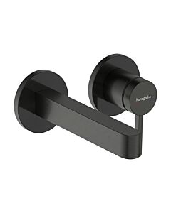 hansgrohe Finoris Fertigmontageset 76051340 Unterputz-Waschtischarmatur, für Wandmontage, Ausladung 168 mm, brushed black chrome