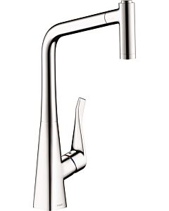 hansgrohe Metris Küchenarmatur 14820800 Edelstathl-Optik, Auslauf schwenkbar