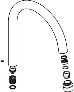 hansgrohe Ausl Axor Montreux 3-L. WT-Arm. 97990830 Standmodell polished nickel