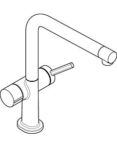 hansgrohe Talis M54 kitchen sink mixer tap 72827340 appliance shut-off valve, 1 jet, brushed black chrome