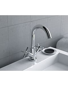 Herzbach Stilo Waschtischarmatur 14953100101 chrom, mit Ablaufgarnitur