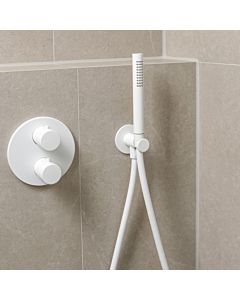 Herzbach Deep White Wannenset 23.914400.1.07 mit Konushalter/Brauseanschlussbogen, weiß matt