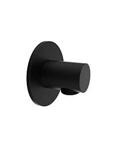 Herzbach Deep Black shower connection bend 23.995100. 2000 .12 with rosette d= 70mm, matt black