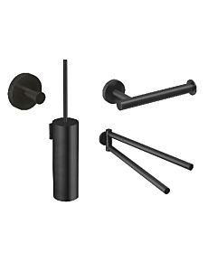 Herzbach Deep Black Bad Accessoires Set 4 teilig, schwarz matt