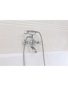 Herzbach Anais Wannenarmatur 32400000101 chrom, Aufputz, mit Duschgarnitur