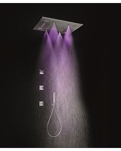 Herzbach Living Spa Farblicht-Regenbrause 11.634800.2.01 Edelstahl poliert, 630x480mm, Regen/Spray, Soundsystem