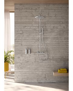 Herzbach LIVING SPA Duschsäule RB 250mm 11.988225.1.09 rund, Stabhandbrause Edelstahl