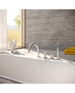 Herzbach DEEP iX four-hole bath mixer 18.022025. 2000 .09 with stainless steel spout