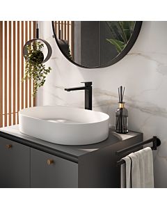 Herzbach Deep Black Waschtischarmatur 36.220320.2.12 XL-Size, mit erhöhtem Schaft, ohne Ablaufgarnitur, schwarz matt