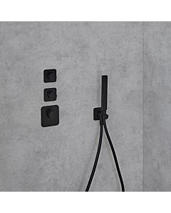 Herzbach Deep Black Wannenset 36.630422.1.12 mit Stabhandbrause Messing, schwarz matt