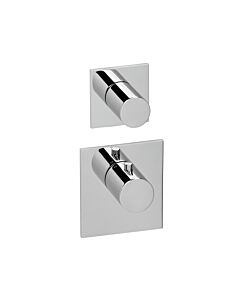 Herzbach Logic XL Fertigmontageset 11.521015.1.01 Universal-Thermostat-Modul, 2 eckige Armaturenblenden, chrom