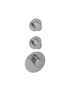 Herzbach jeu de finition Logic XL 11.522010. 2000 .09 module de thermostat Universal , 3 tableau de bord rond, acier inoxydable brossé