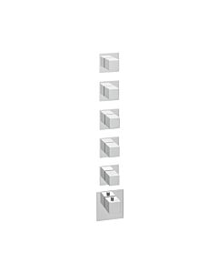 Herzbach Logic XL Fertigmontageset 11.525010.2.01 Universal-Thermostat-Modul, 6 eckige Armaturenblenden, chrom
