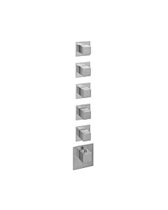 Herzbach Logic XL Fertigmontageset 11.525010.2.09 Universal-Thermostat-Modul, 6 eckige Armaturenblende, Edelstahl gebürstet