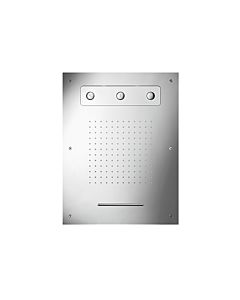 Herzbach Living Spa Plafonnier pluie 11.630480.2.01 acier inoxydable poli, 630x480mm, pluie / spin-jet / jets