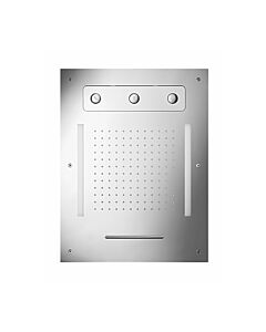 Herzbach Living Spa iX colored light rain shower 11.663480.2.09 630x480mm, rain / spin-jet / surge, brushed stainless steel