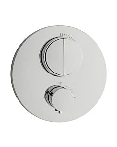 Herzbach Ensemble de montage final rond Deep Push 11.803050. 2000 .01 thermostat encastré, pour 2 Verbraucher , chromé