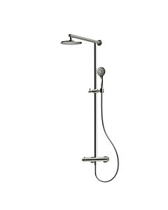 Herzbach LIVING SPA Duschsäule RB 200mm 11.988520.1.09 rund, Multihandbrause Edelstahl