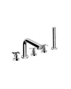 Herzbach Stilo Wannen-5-Loch-Armatur 14952450101 chrom, Fliesen/Wannenrandmontage