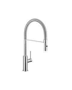 Herzbach Design iX Spültischarmatur 17135210109 edelstahl, Ausladung 22 cm, Spiralfeder-Auslauf