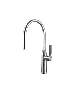 Herzbach Living single lever sink mixer 17.136200. 2000 .09 with swiveling spout, side handle, brushed stainless steel