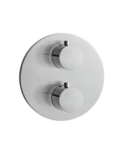 Herzbach Design iX Fertigmontageset 17.503055.1.09 Edelstahl gebürstet, Unterputz-Brause-Thermostat round
