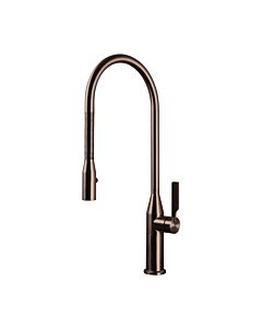 Herzbach Living single lever sink mixer 21.136300. 2000 .39 spiral spring spout, swiveling, copper steel