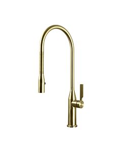 Herzbach Living Spültisch-Einhebelmischer 21.136300.1.41 Spiralfederauslauf, schwenkbar, brass steel
