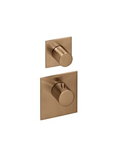 Herzbach Design iX PVD Fertigmontageset 21.521015.1.39 Copper Steel, für Universal-Thermostat-Modul, eckig