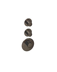 Herzbach Design iX PVD trim kit 21.522010. 2000 .40 Black Steel, for Universal thermostat module, round