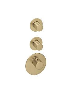 Herzbach Design iX PVD Fertigmontageset 21.522010.1.41 Brass Steel, für Universal-Thermostat-Modul, rund