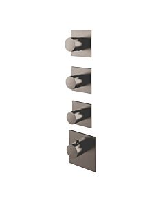 Herzbach Design iX PVD Fertigmontageset 21.523010.1.40 Black Steel, für Universal-Thermostat-Modul, eckig