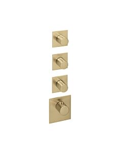 Herzbach Design iX PVD Fertigmontageset 21.523010.1.41 Brass Steel, für Universal-Thermostat-Modul, eckig
