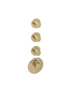 Herzbach Design iX PVD Fertigmontageset 21.523015.1.41 Brass Steel, für Universal-Thermostat-Modul, rund