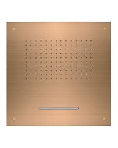 Herzbach Design iX PVD douche à effet pluie 21.650200.2.39 Acier au cuivre, 500x500mm, pour installation au plafond