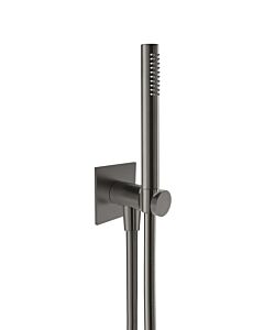Herzbach Design iX PVD 21.914500.2.40 Black Steel, integrated shower 2000 elbow, shower hose match2 .600mm