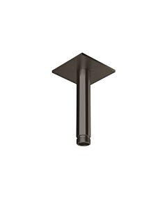 Herzbach Design iX PVD bras de plafond 21.964810.2.40 acier noir, de douche de pluie, 100mm, avec rosette 70x70mm
