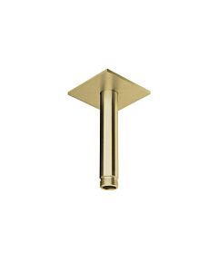 Herzbach Design iX PVD ceiling arm 21.964810.2.41 Brass Steel, for rain shower, 100mm, with rosette 70x70mm