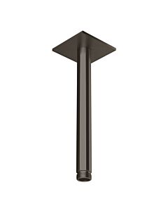 Herzbach Design iX PVD bras de plafond 21.964820.2.40 acier noir, de douche de pluie, 200mm, avec rosette 70x70mm