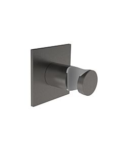 Herzbach Design iX PVD mural match0 21.994100.2.40 Acier noir, rosace 70x70mm