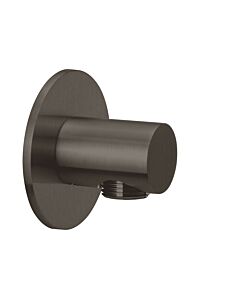 Herzbach Design iX PVD shower connection elbow 21.995100. 2000 .40 Black Steel, rosette d = 70mm