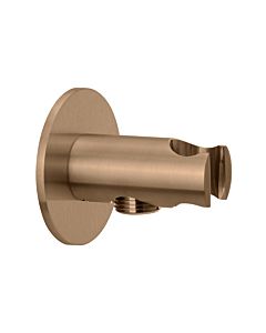 Herzbach Design iX PVD shower connection elbow 21.995200. 2000 .39 Copper Steel, rosette d = 70mm, with cone holder